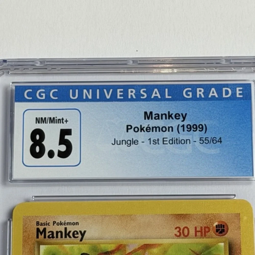 Mankey 55/64 Jungle 1st Edition CGC 8.5 NM/Mint+‎ TCG 1999 Pokemon WotC Vintage